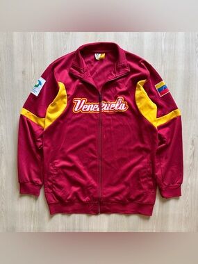 2013 Venezuela World Baseball Classic Baseball Jacket Red Yellow Sz L